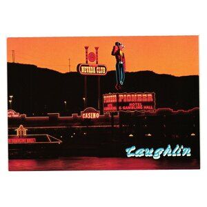 Nevada Club Pioneer Hotel Vintage Postcard Gambling Hall Laughlin Vacation